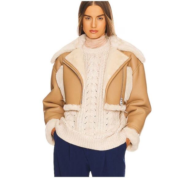 EAVES Aeric Cropped Sherpa Jacket - Picture 1 of 8
